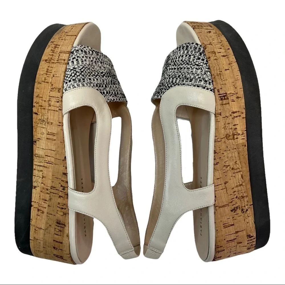 Fabiana Filippi Cork Platform Leather Sandals 39